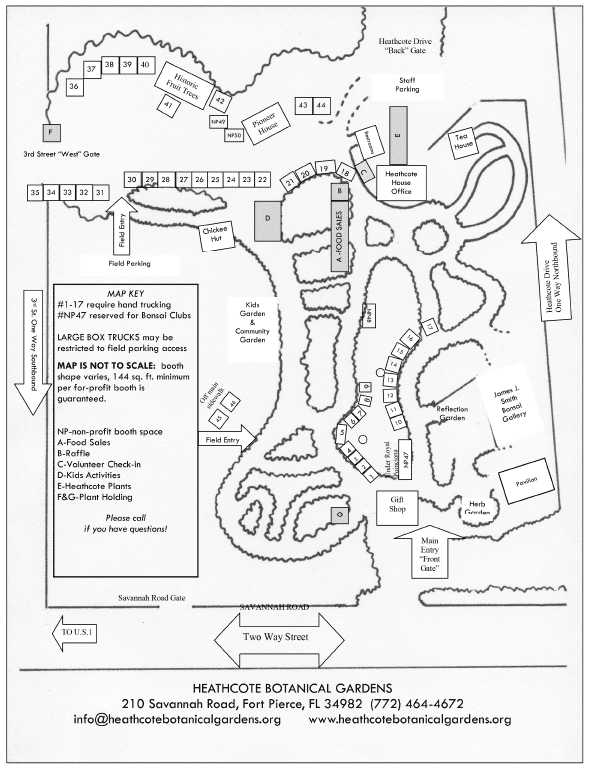 A map of the garden for festival vendors to reference.